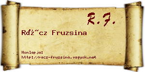 Rácz Fruzsina névjegykártya